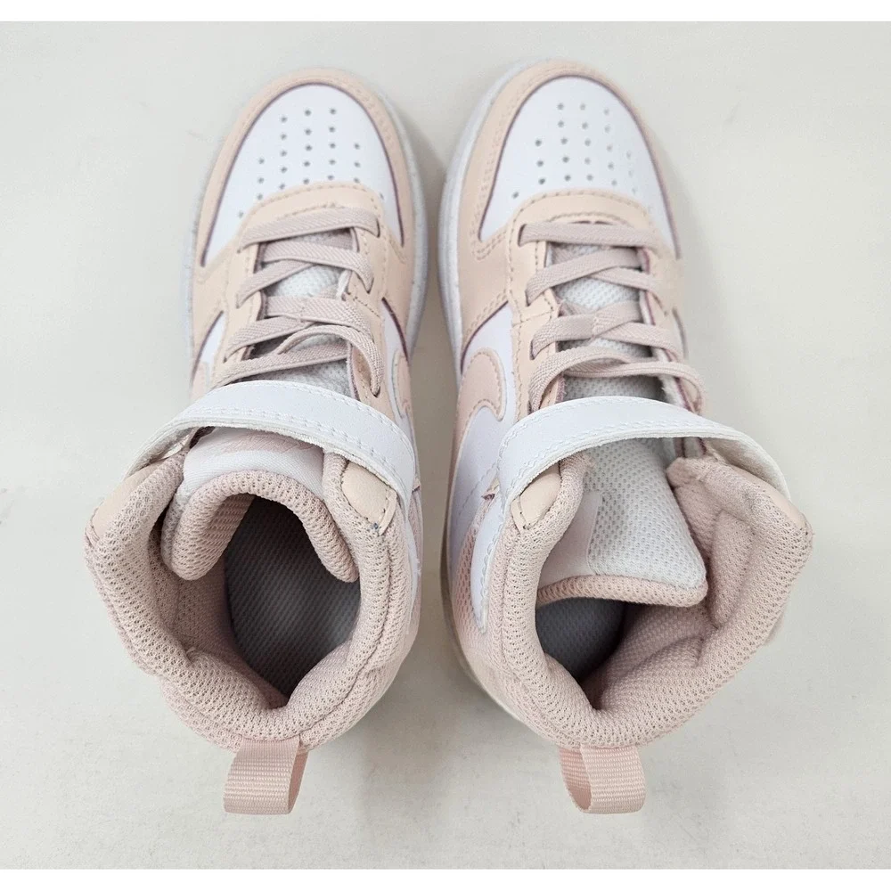 Nike Court Borough Mid 2 Little Kids Size 11C Pink/White CD7783-122 NEW w/o BOX